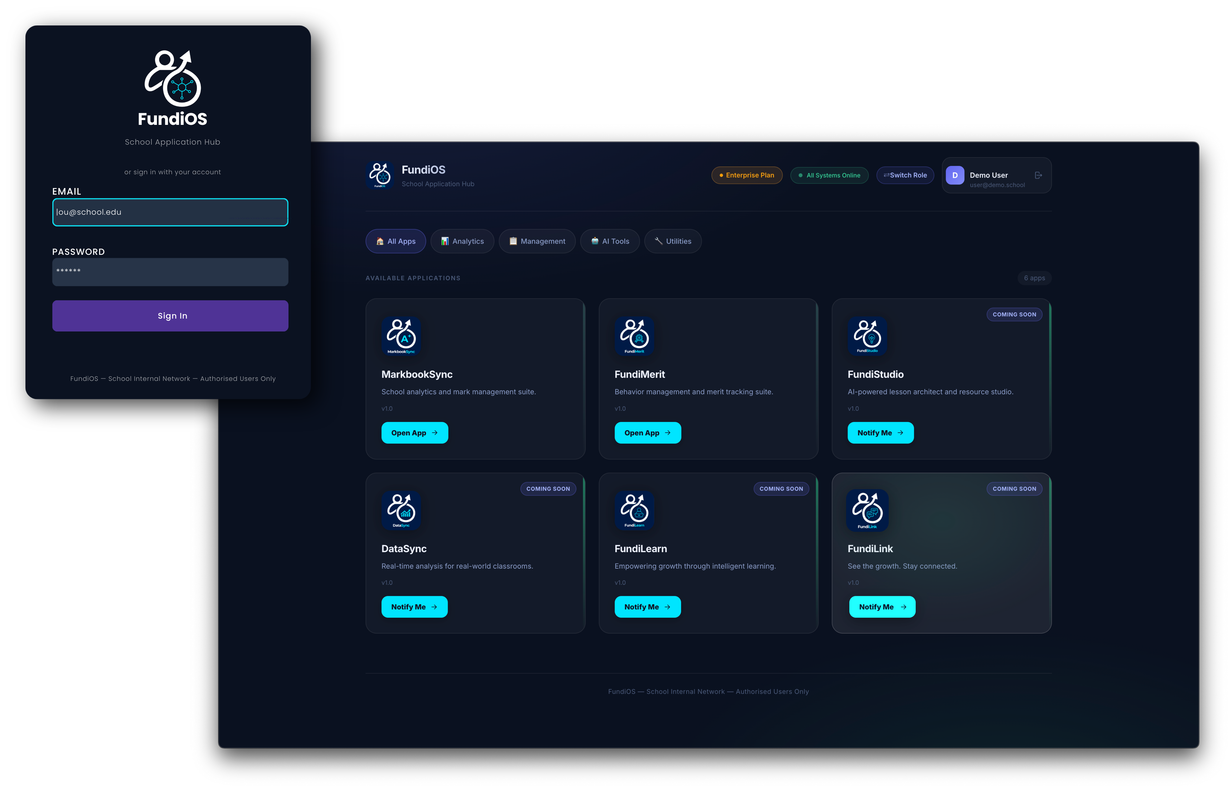 FundiOS School Application Hub